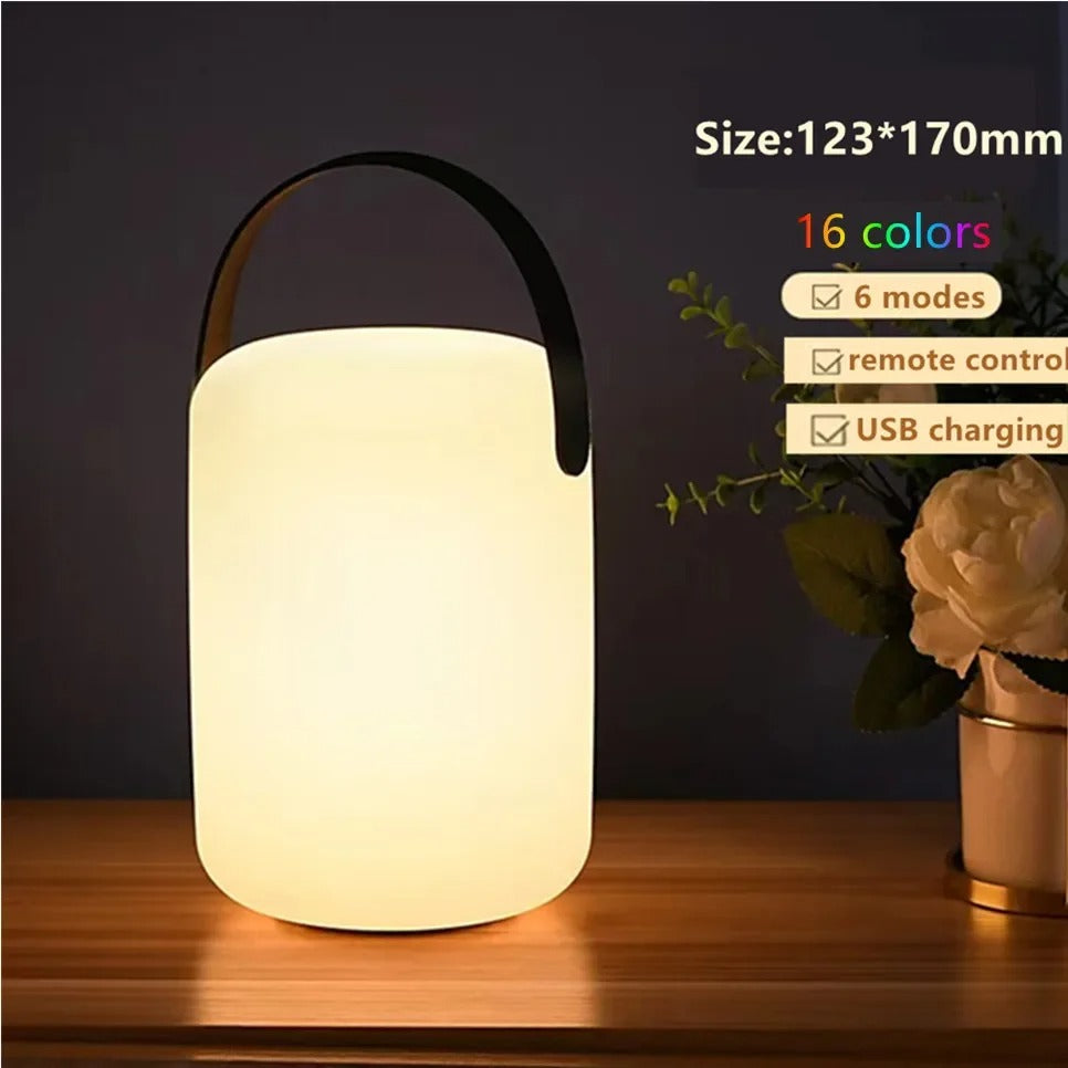 Lámpara LuminaFusion – Lámpara de mesa portátil resistente al agua con mando a distancia