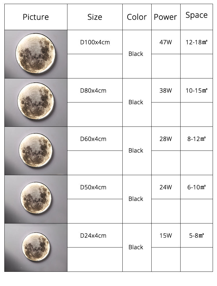 Lámpara de techo o pared 3D LED Luna o Tierra 24-80 cm