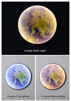 Lámpara de techo o pared 3D LED Luna o Tierra 24-80 cm