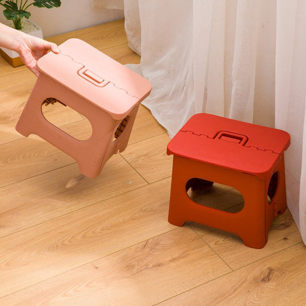 Langley | Taburete plegable con asa integrada para cocina, baño y uso diario