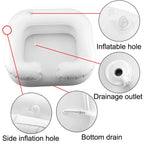 Lavacabezas hinchable con desagüe integrado para cama