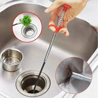 Limpiador de tuberías con 4 garras, herramienta flexible para desatascar desagües de cocina y baño