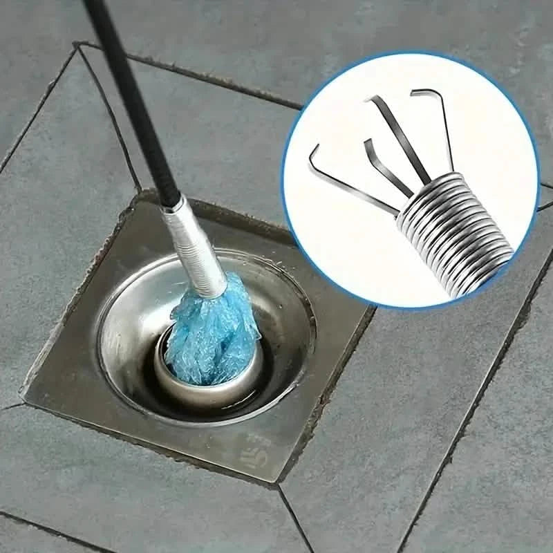Limpiador de tuberías con 4 garras, herramienta flexible para desatascar desagües de cocina y baño