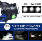Linterna frontal LED recargable con zoom y resistencia al agua