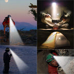 Linterna frontal LED recargable con zoom y resistencia al agua