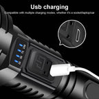 Linterna LED 90.000 lúmenes – Foco táctico recargable por USB con iluminación superpotente