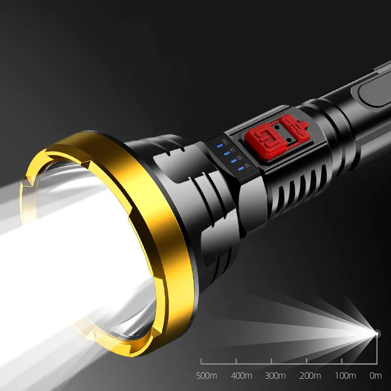 Linterna LED 90.000 lúmenes – Foco táctico recargable por USB con iluminación superpotente