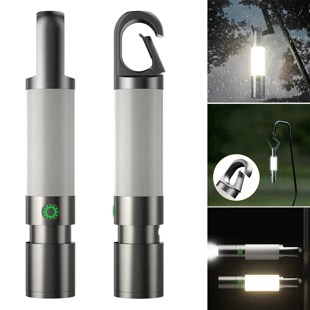 Linterna LED recargable con filtros de colores y función de luz de camping