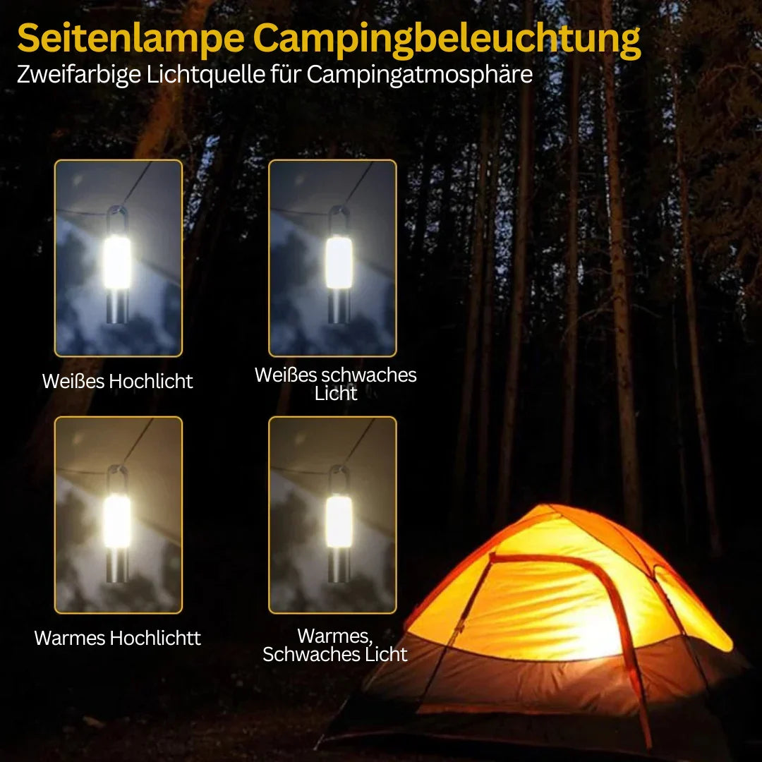 Linterna LED recargable con filtros de colores y función de luz de camping