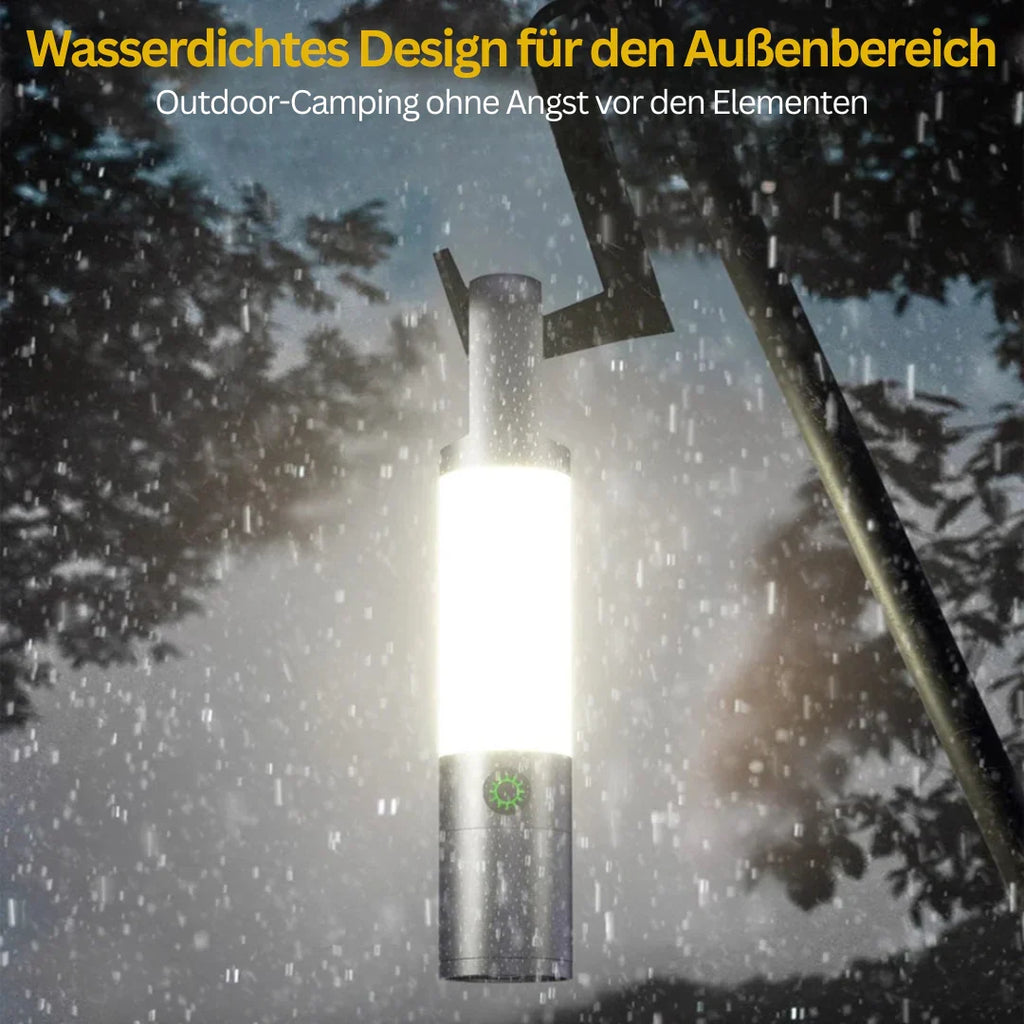 Linterna LED recargable con filtros de colores y función de luz de camping