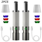 Linterna LED recargable con filtros de colores y función de luz de camping