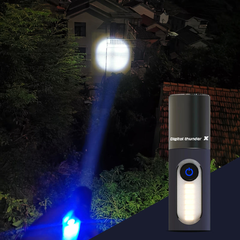 Linterna LED recargable con mosquetón para exterior