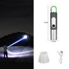 Linterna LED recargable con mosquetón para exterior