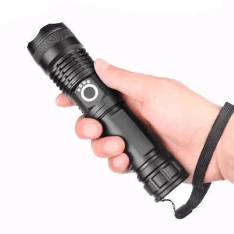 Linterna LED recargable con zoom y carcasa de aluminio