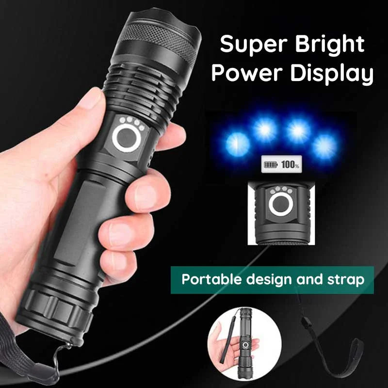 Linterna LED recargable USB de alta potencia