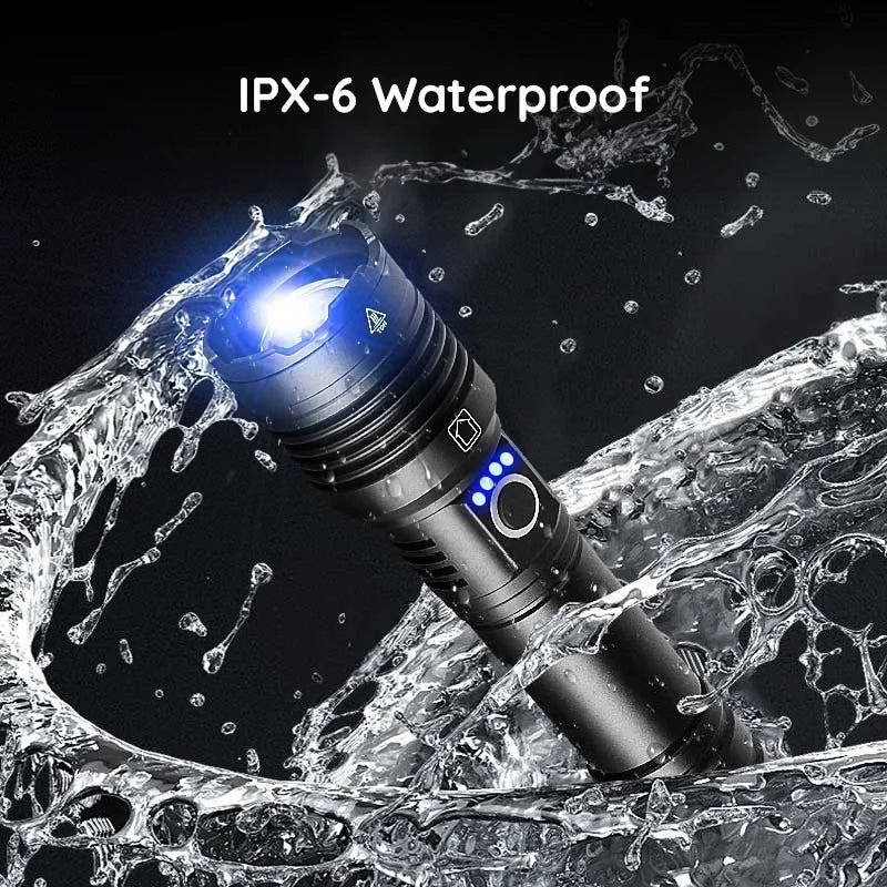 Linterna LED recargable USB de alta potencia