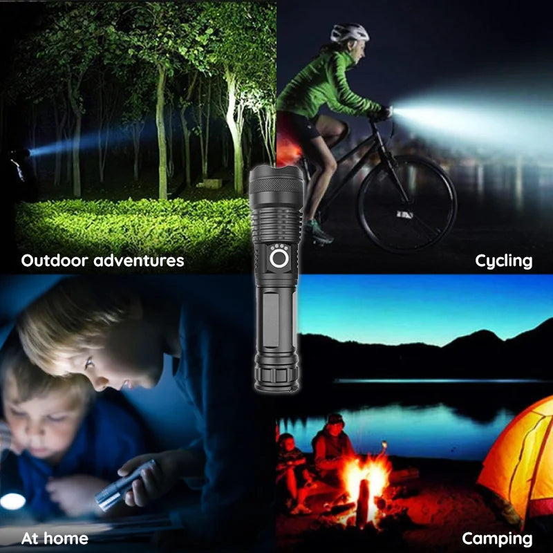 Linterna LED recargable USB de alta potencia