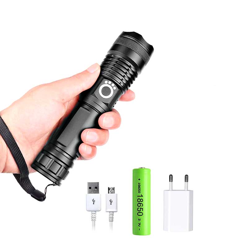Linterna LED recargable USB de alta potencia