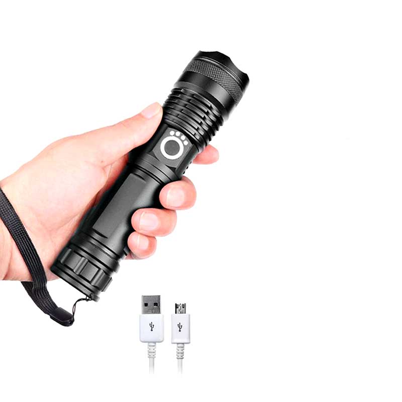 Linterna LED recargable USB de alta potencia