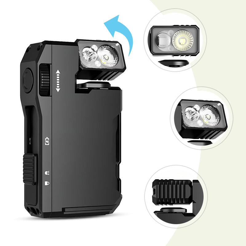 Linterna mini portátil con cabezal giratorio