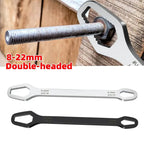 Llave ajustable con mango autoapriete de doble cara, acero cromado