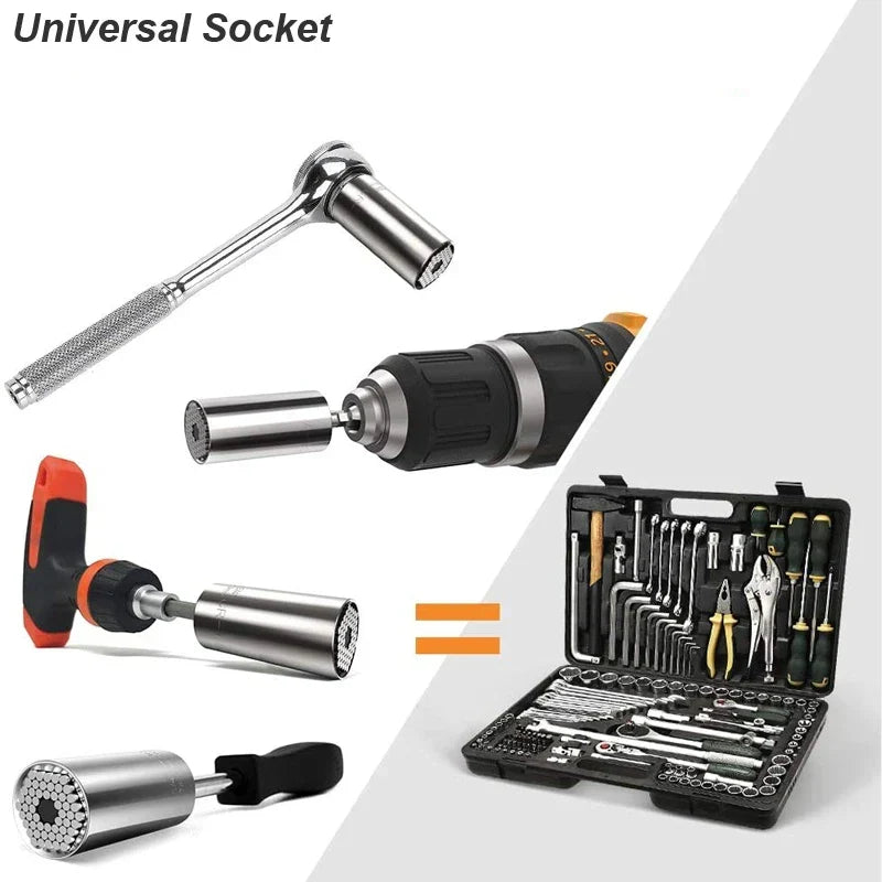 Llave de vaso universal adaptable para taladro y carraca