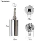 Llave de vaso universal adaptable para taladro y carraca