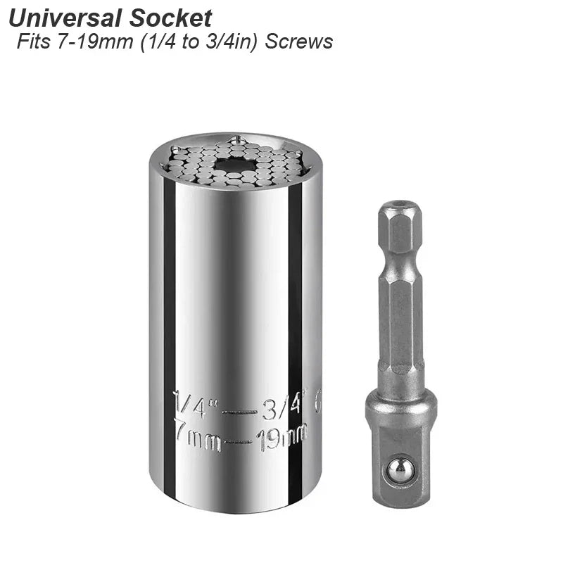 Llave de vaso universal adaptable para taladro y carraca