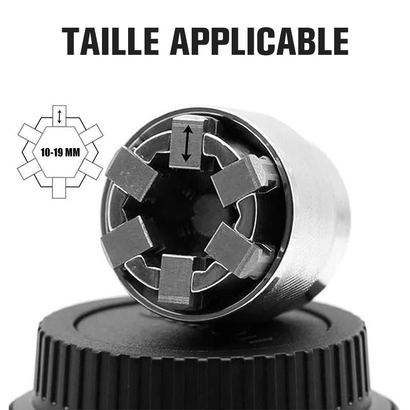 Llave de vaso universal ajustable con carraca