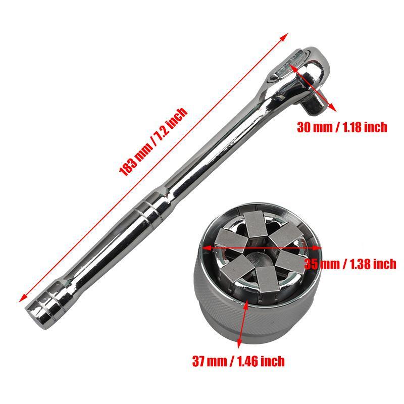Llave de vaso universal ajustable con carraca