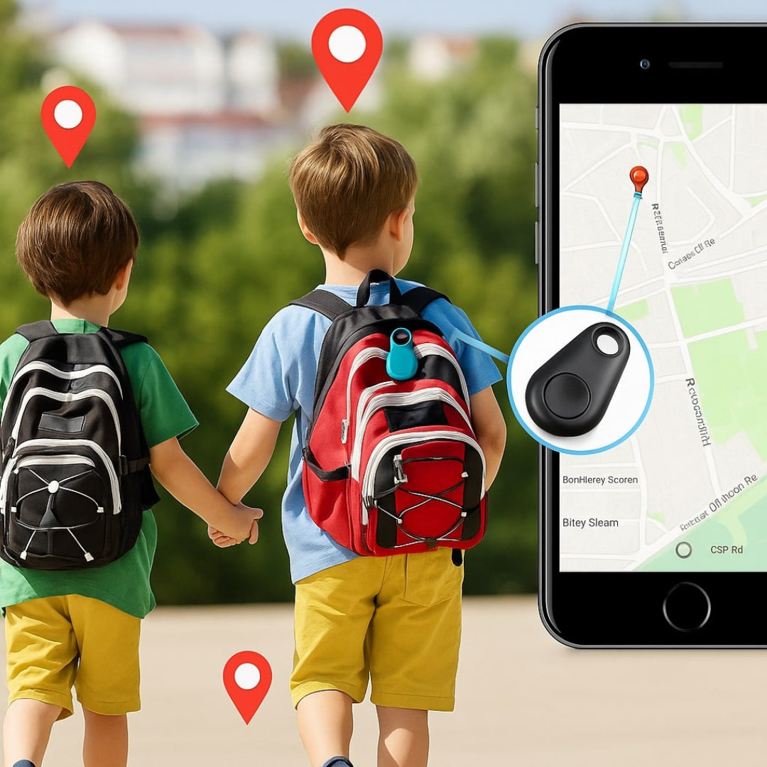 Localizador GPS con ubicación en vivo – Mini rastreador para niños, mascotas y objetos de valor, app, 5 colores – SafeTr