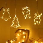 Luces LED de Navidad con ventosas para cristal y espejos