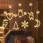 Luces LED de Navidad con ventosas para cristal y espejos