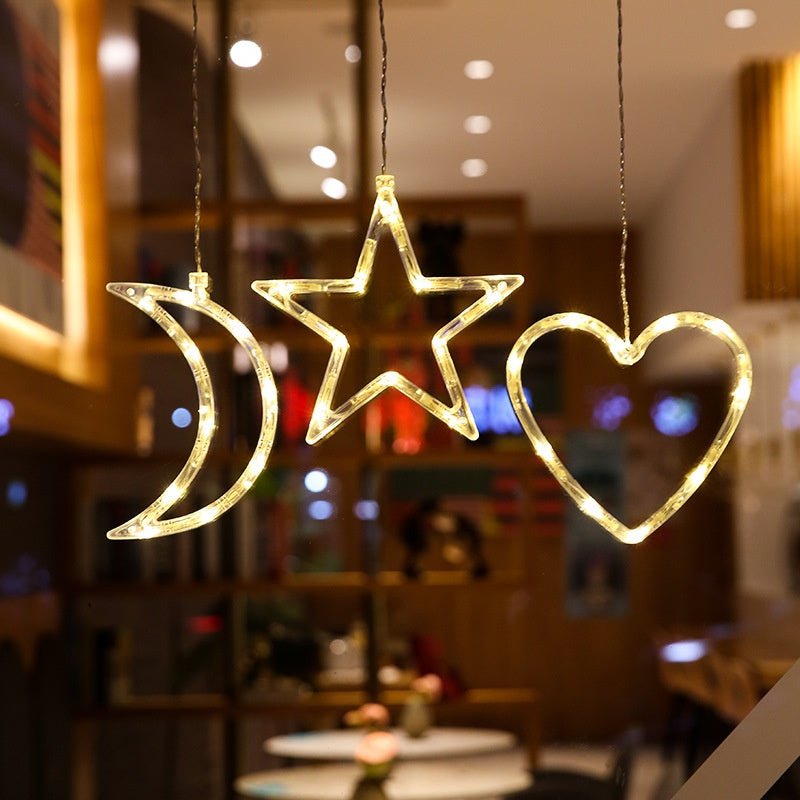 Luces LED de Navidad con ventosas para cristal y espejos