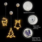 Luces LED de Navidad con ventosas para cristal y espejos