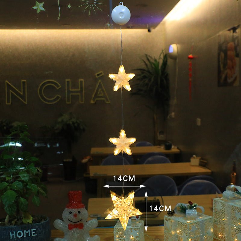 Luces LED de Navidad con ventosas para cristal y espejos