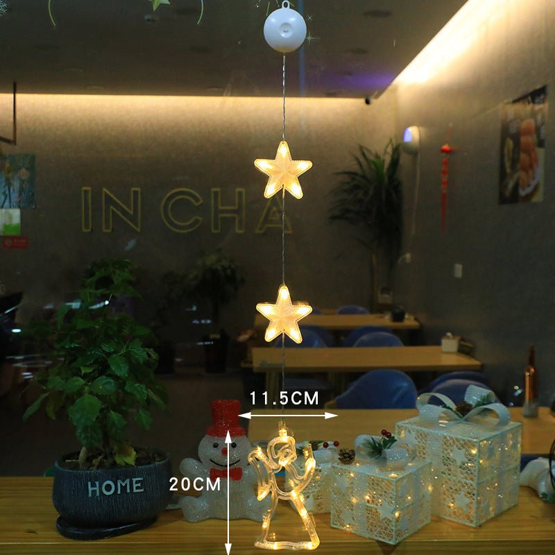 Luces LED de Navidad con ventosas para cristal y espejos