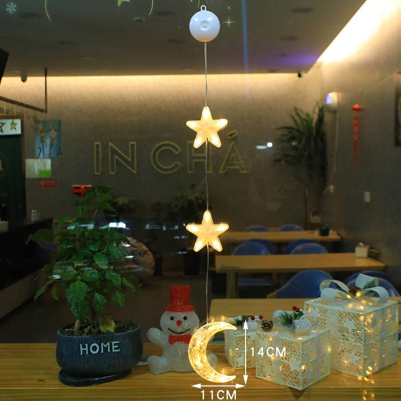 Luces LED de Navidad con ventosas para cristal y espejos