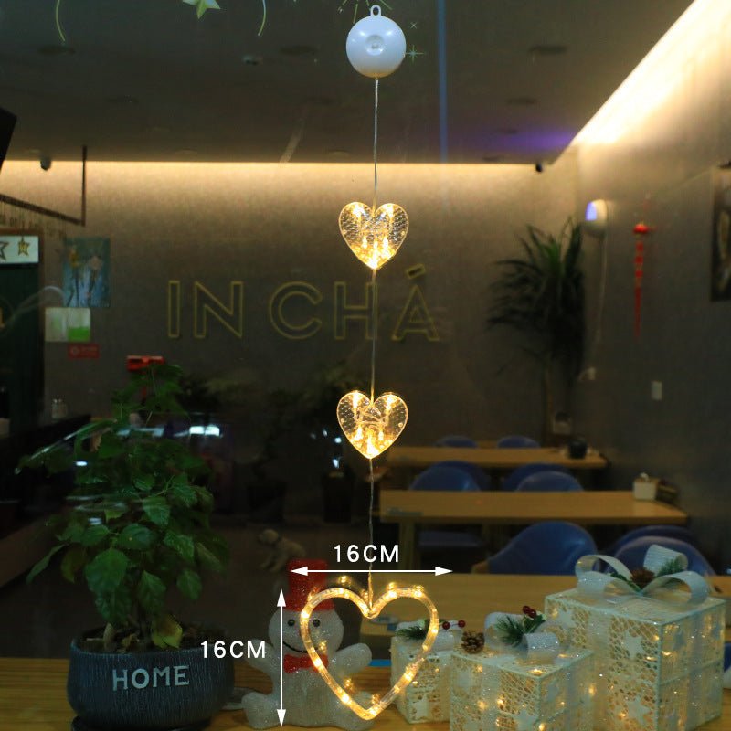 Luces LED de Navidad con ventosas para cristal y espejos