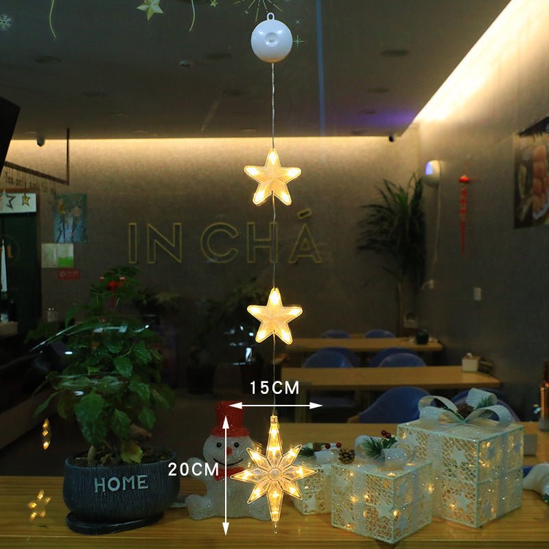Luces LED de Navidad con ventosas para cristal y espejos