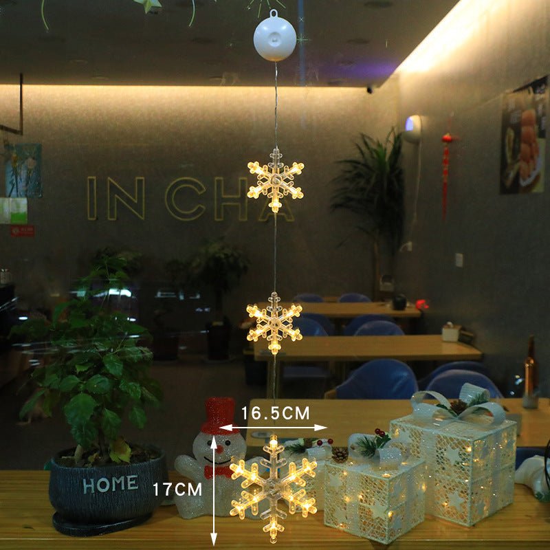 Luces LED de Navidad con ventosas para cristal y espejos