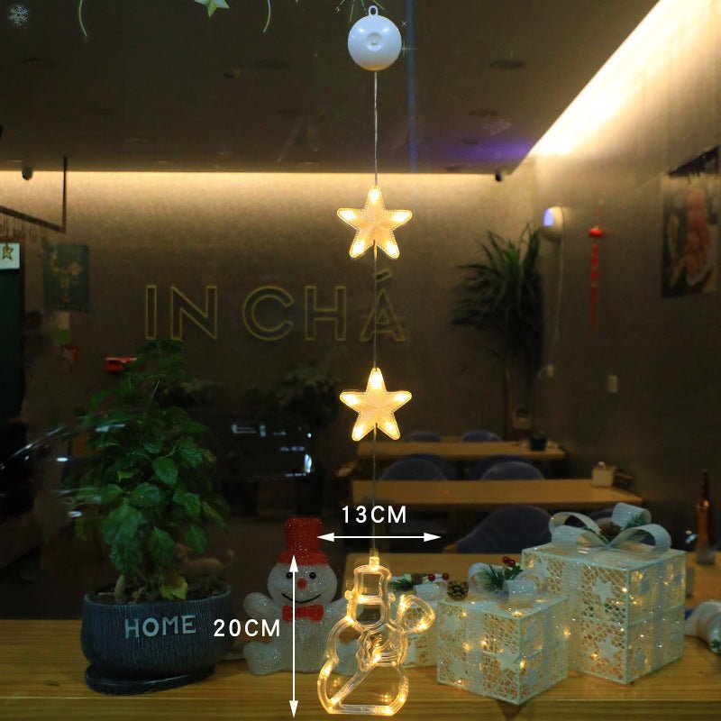 Luces LED de Navidad con ventosas para cristal y espejos