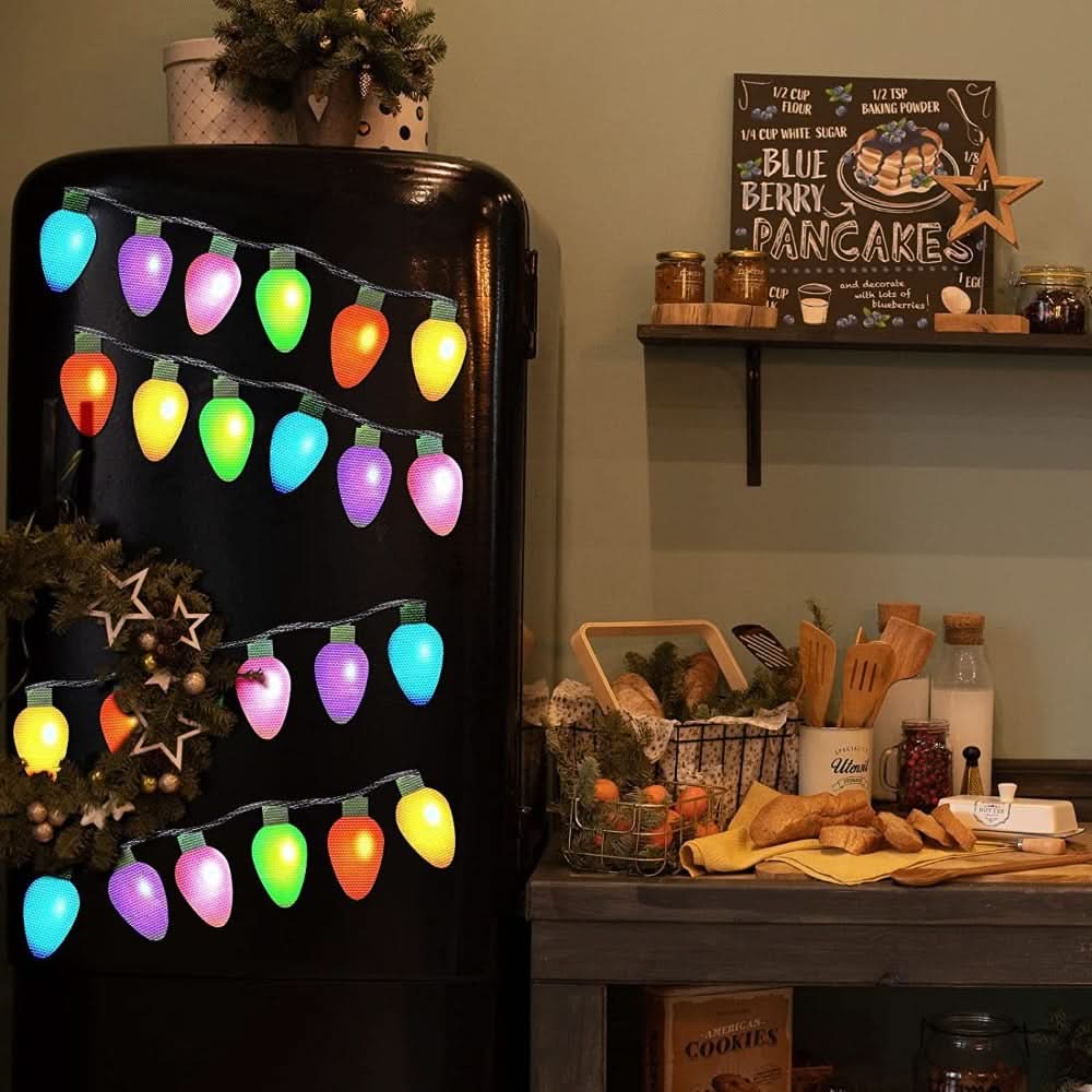 Luces navideñas magnéticas con acabado espejo resistentes a la intemperie