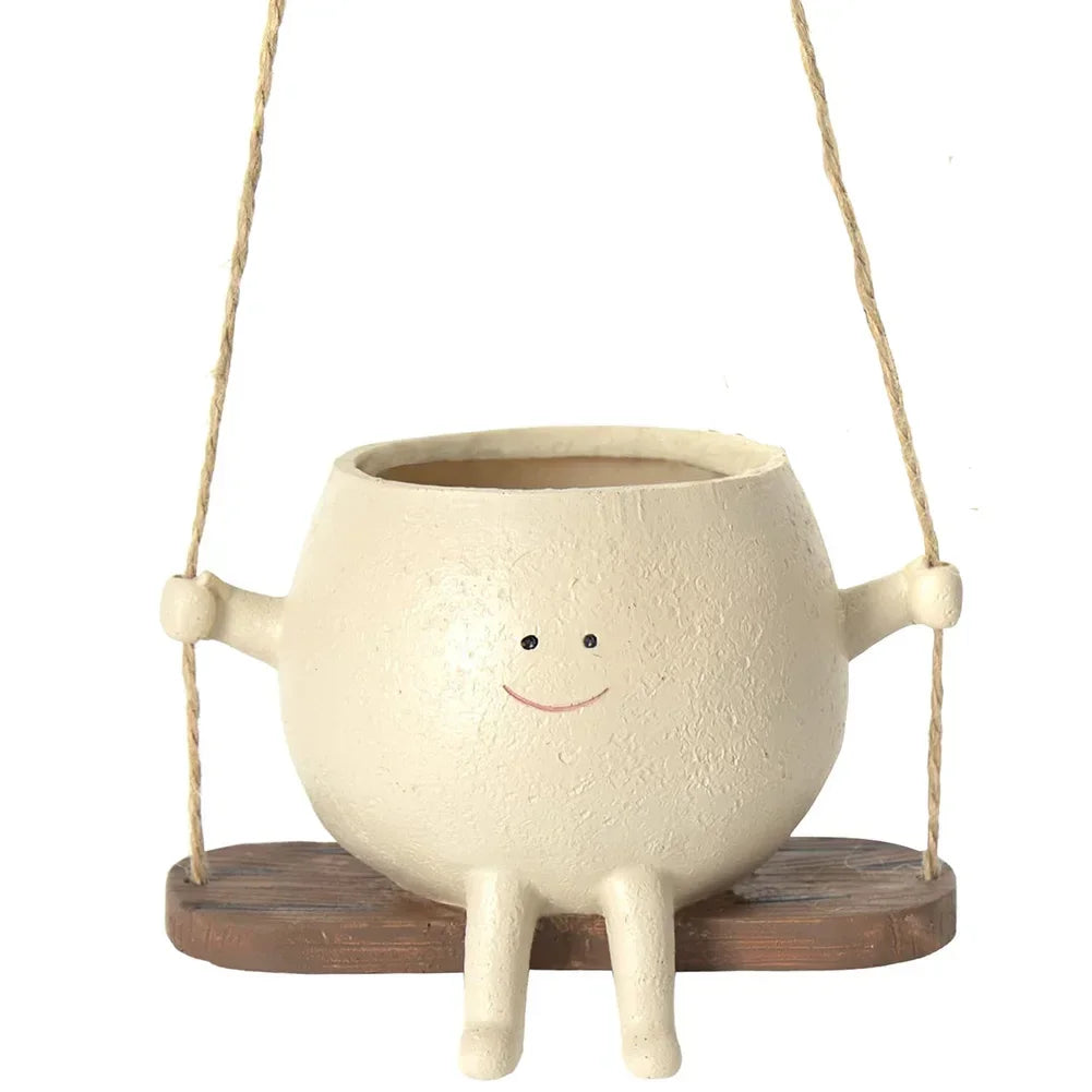 Maceta colgante Happy Buddy con diseño divertido