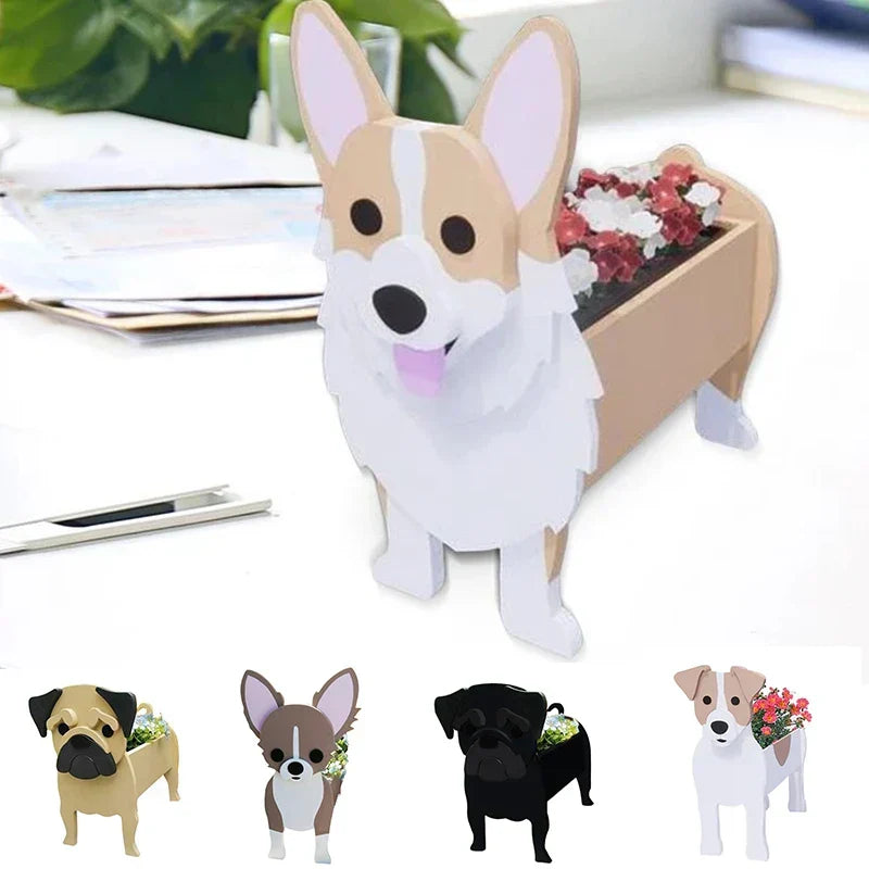 Maceta con forma de perro – Contenedor decorativo para plantas