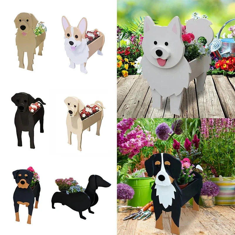 Maceta con forma de perro Pawsome – Contenedor decorativo para plantas