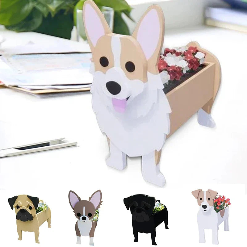 Maceta con forma de perro Pawsome – Contenedor decorativo para plantas