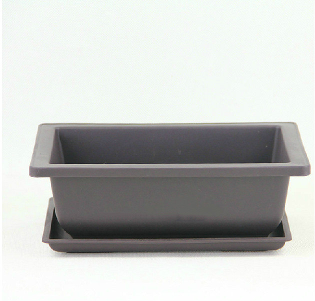 Maceta rectangular con plato para jardín y balcón