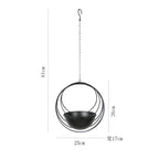 Macetero colgante de hierro decorativo con cadenas para interior y exterior