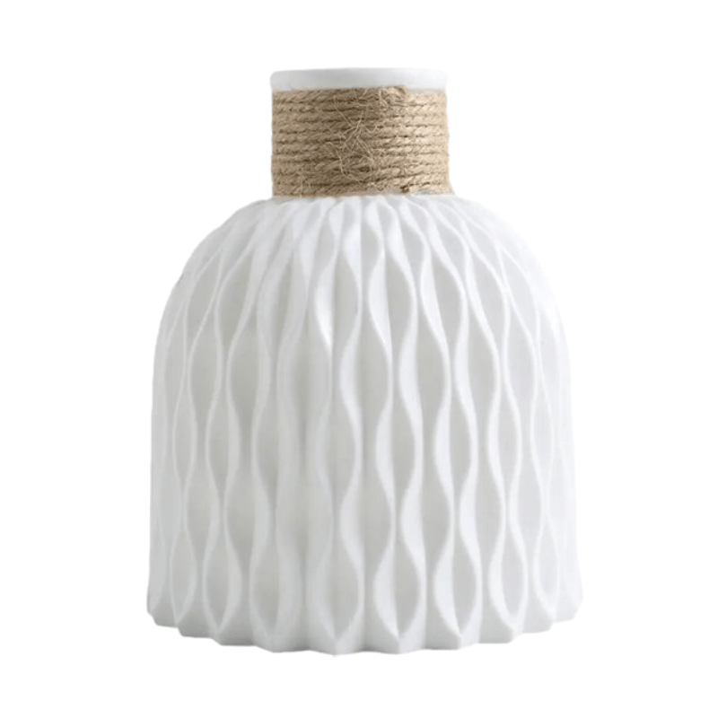 Macetero con textura trenzada para decoración de interiores